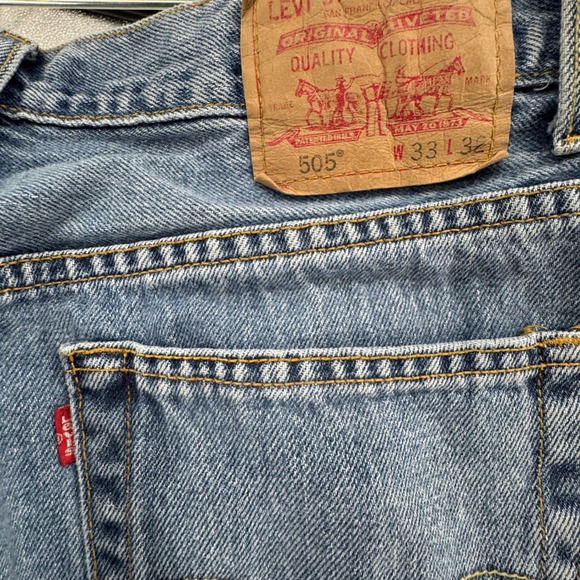 VTG Levi's 505 Regular Fit Classic‎ Men's Blue Y2K Jeans Made in Egypt 33X32 - Picture 7 of 11